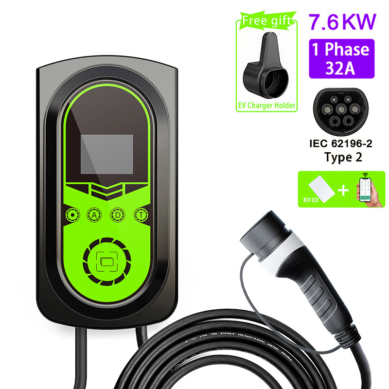7.6kw electric vehicle charging pile wall mounted